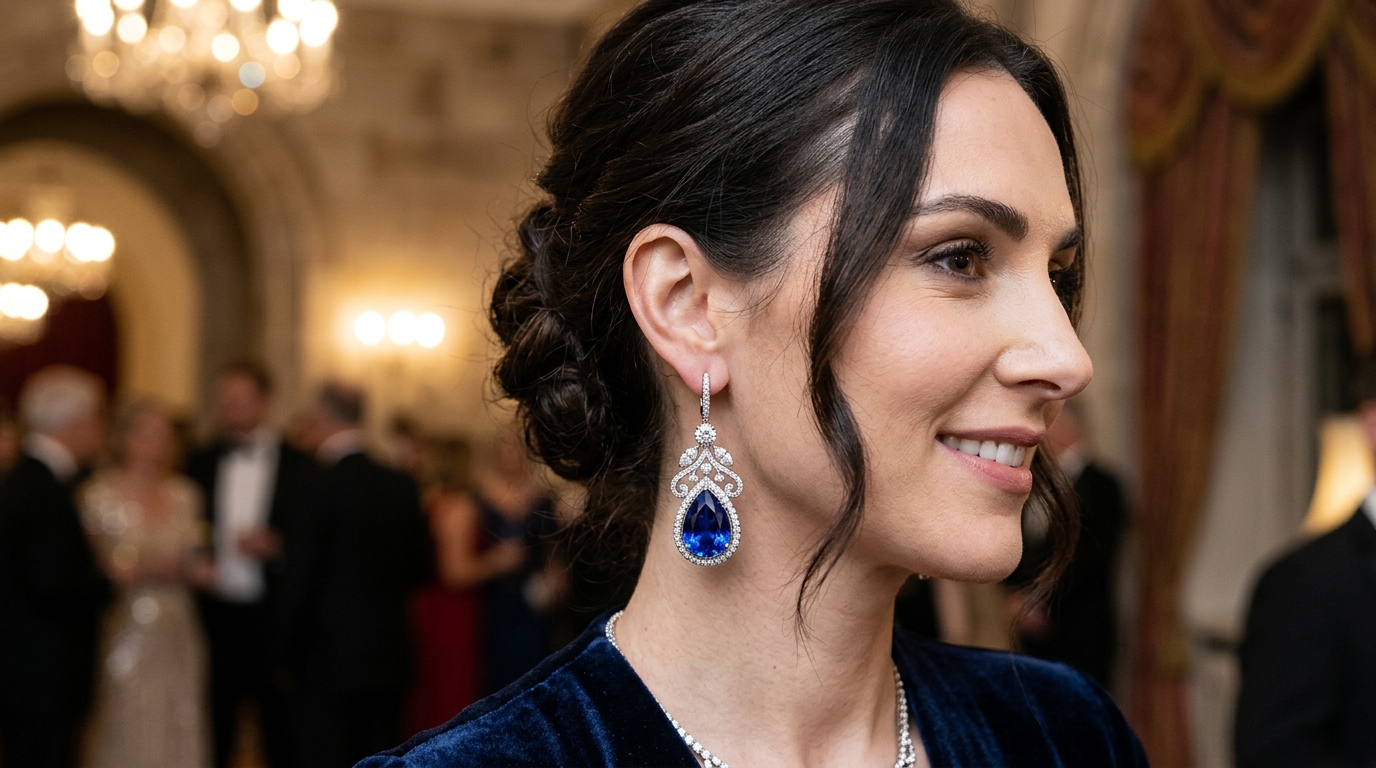 Royal Pear Cut Earring - Image 3