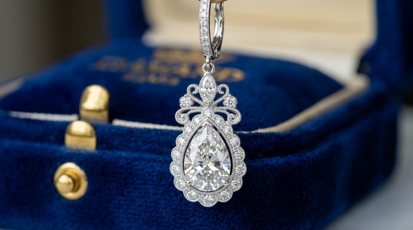 Royal Pear Cut Earring - Image 2